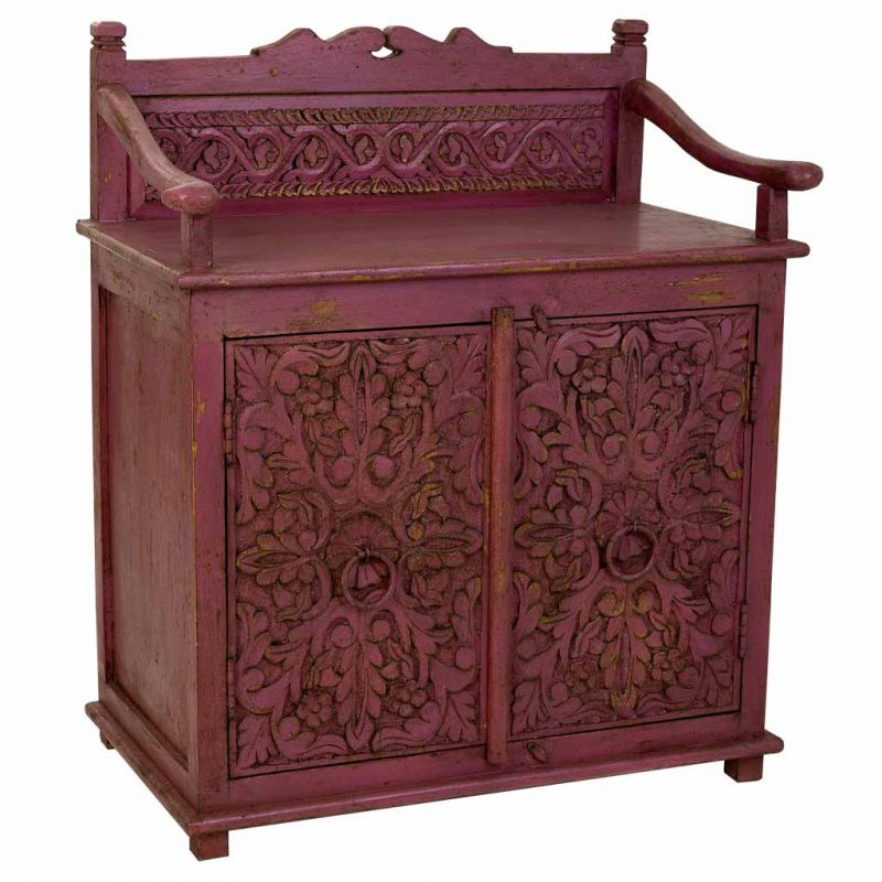 HANDMADE FINISHED WOODEN SIDEBOARD WITH 2 LILAC DOORS