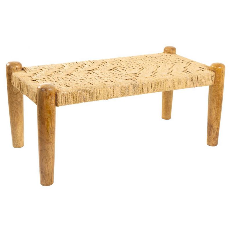 WOODEN AND ROPE BENCH