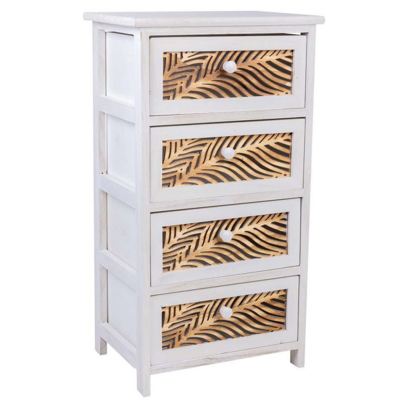 WHITE 4 DRAWERS WOODEN CABINET