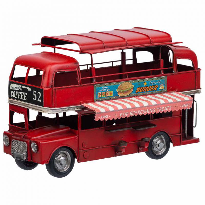 RED METAL DOUBLE BUS
