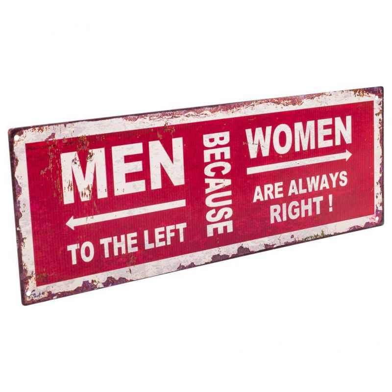 RED METAL WALL PLAQUE