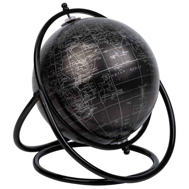 ROTATING GLOBE WITH GOLDEN RING