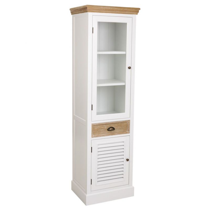 WOODEN DISPLAY CABINET WITH 2 DOORS AND 1 DRAWER