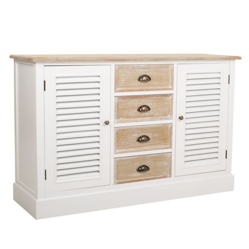 WOODEN SIDEBOARD WITH 2 DOORS AND 4 DRAWERS