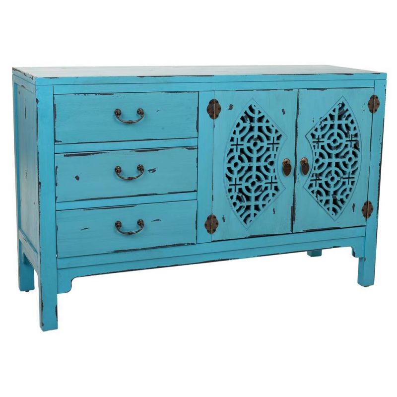 3DRAWERS 2DOORS CABINET BLUE COLOR