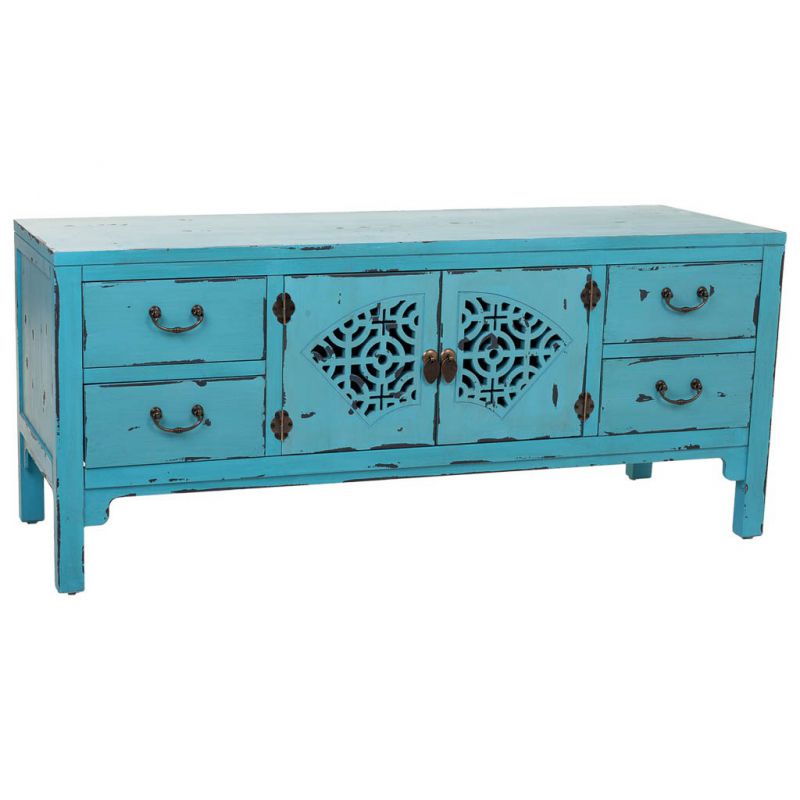 4DRAWERS 2DOORS CABINET BLUE COLOR