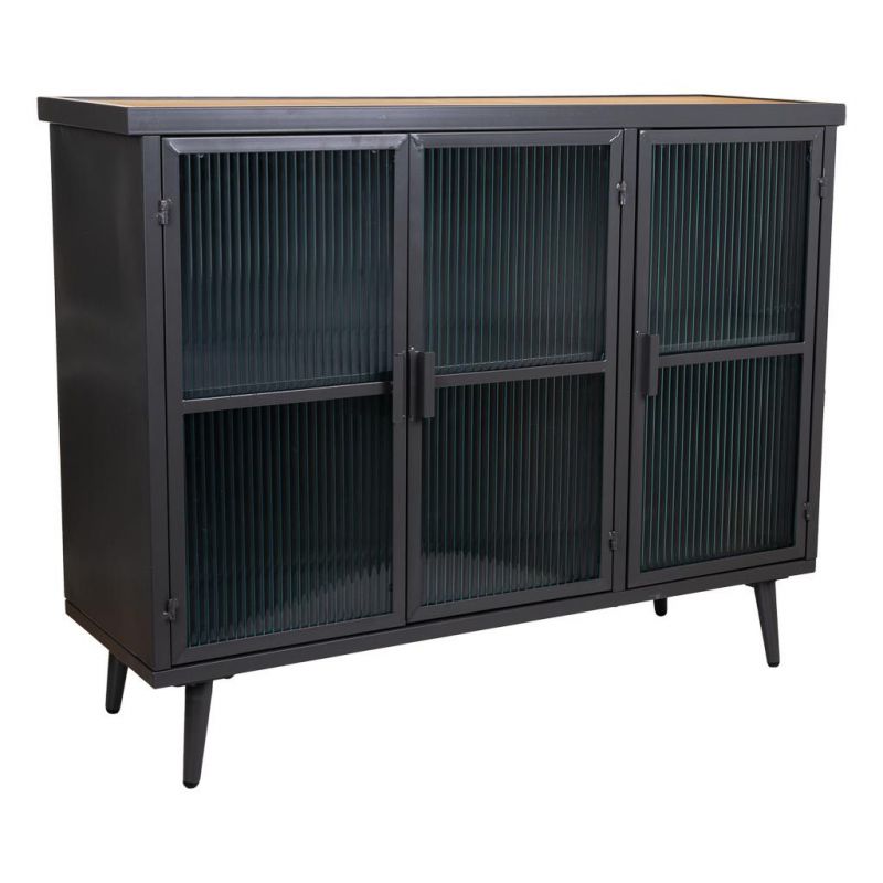 METAL AND WOOD SIDEBOARD KIT WITH 3 DOORS