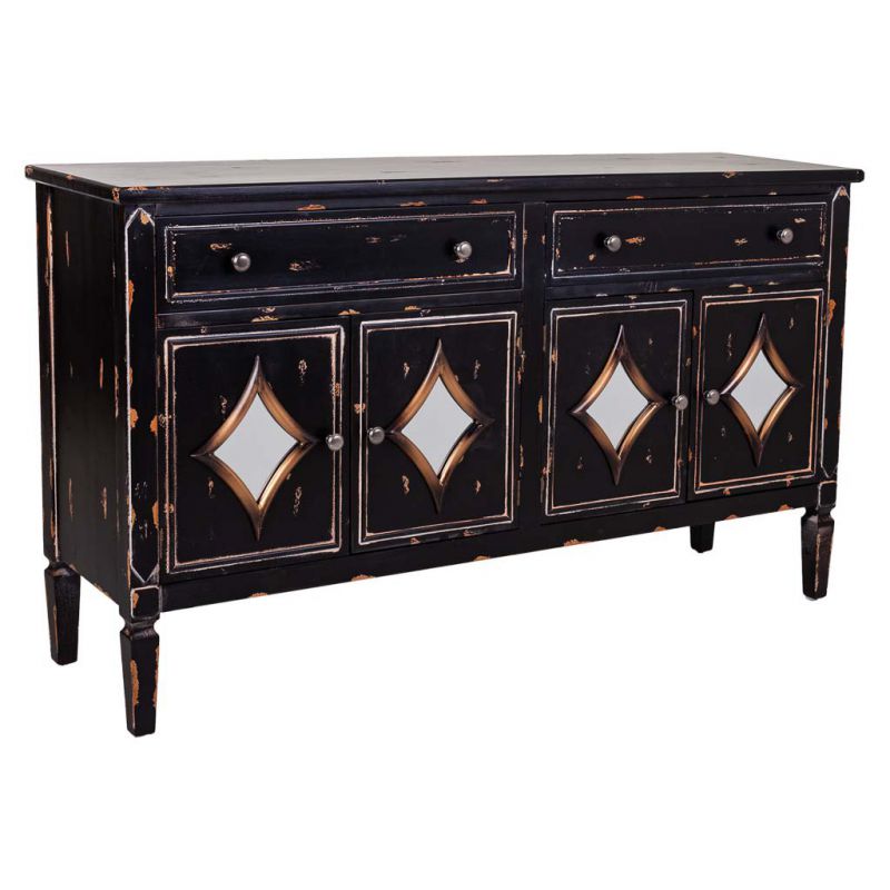 WOODEN SIDEBOARD WITH 2 DRAWERS AND 4 DOORS