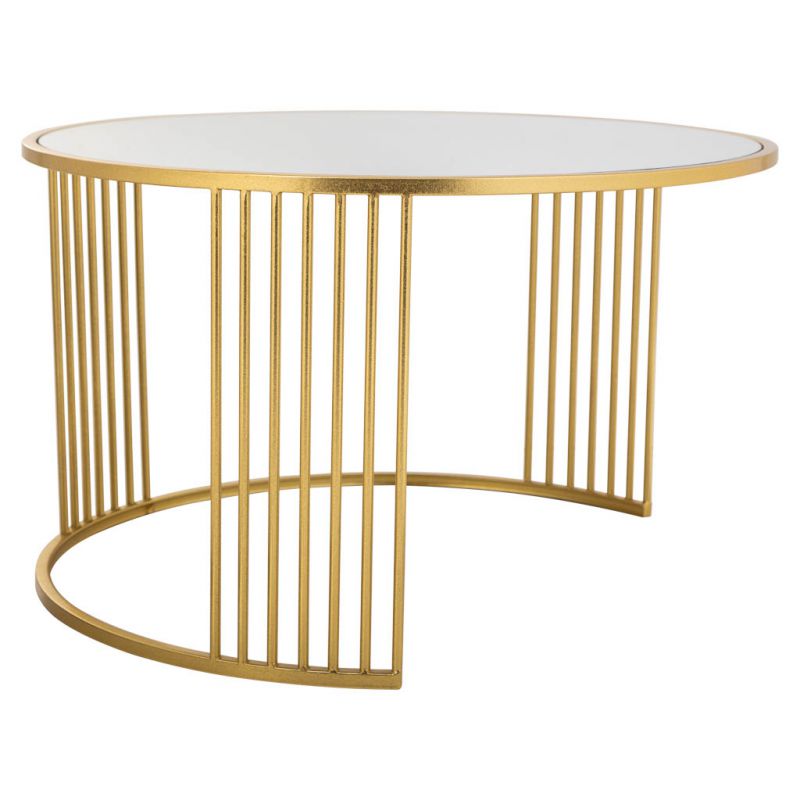 ROUND GOLDEN METAL COFFEE TABLE