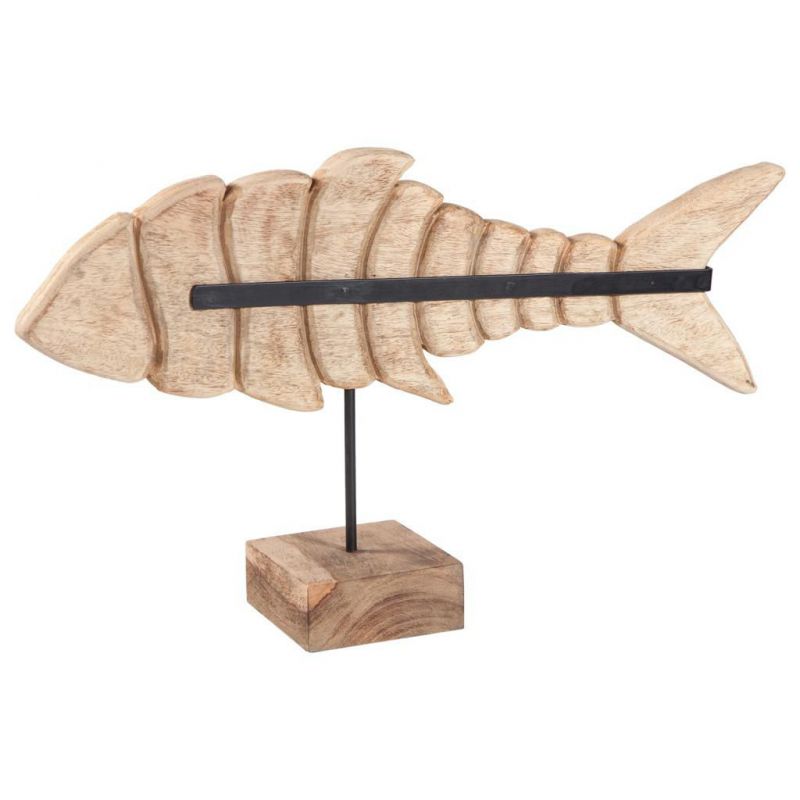 WOODEN FISH FIGURE SUPPORT