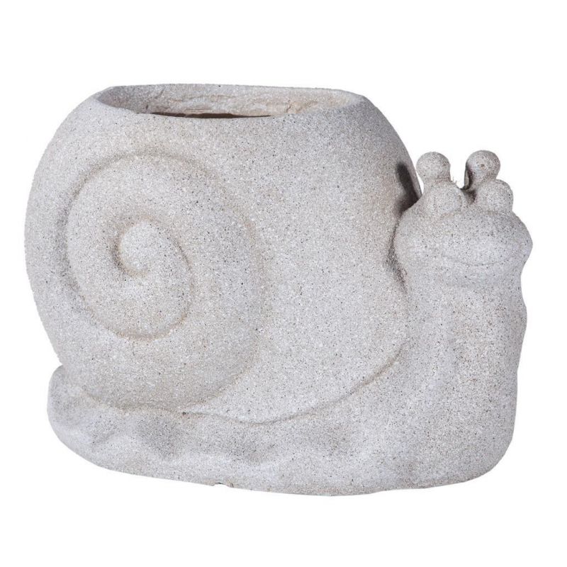 SNAIL PLANTER MADE OF FIBRE CEMENT WITH HOLE