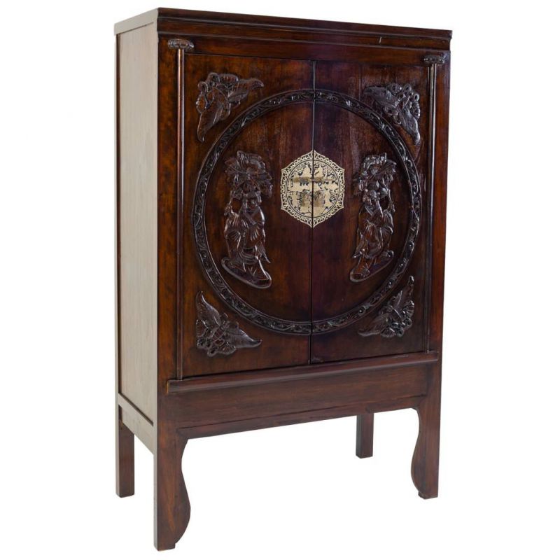 2 DOORS CARVING CABINET