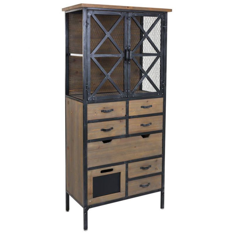 WOOD AND METAL CABINET