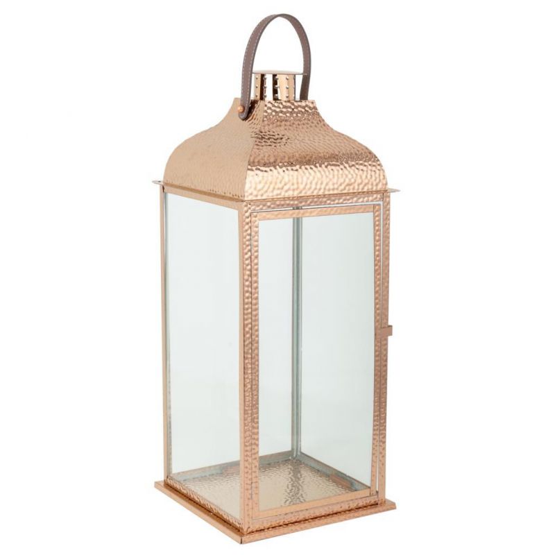 STAINLESS STEEL AND GLASS LANTERN