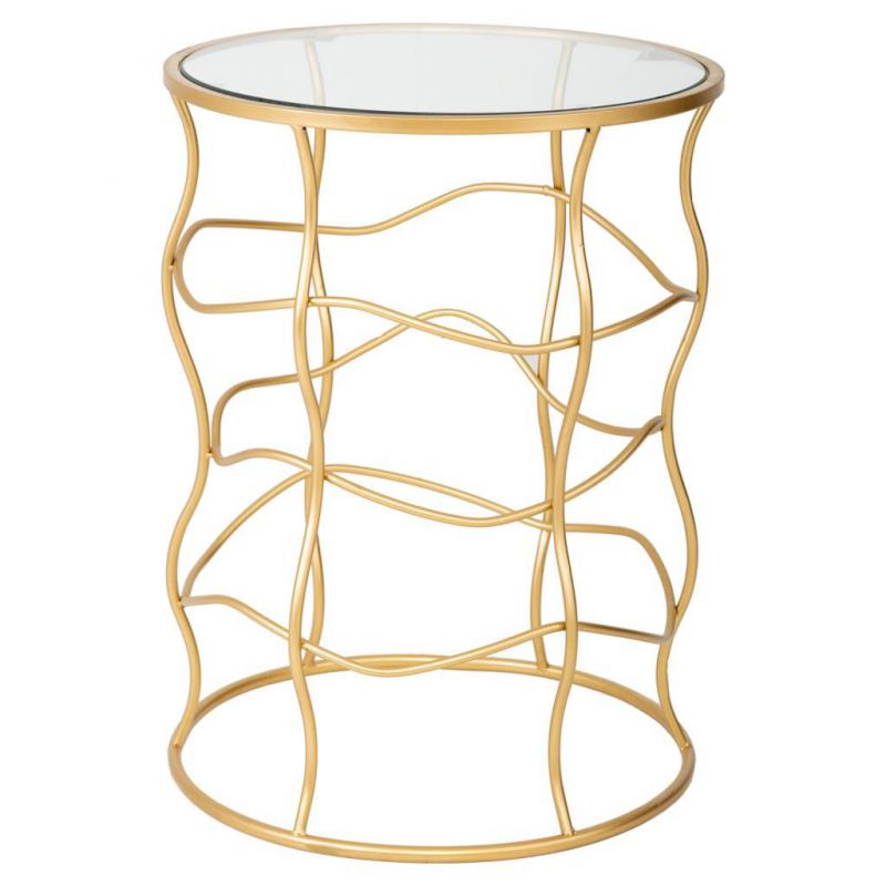 END TABLE WITH WHITE GLASS