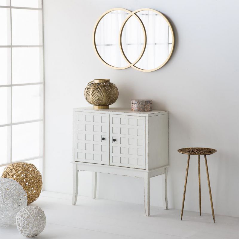 DOUBLE CIRCUMFERENCE GOLDEN WALL MIRROR