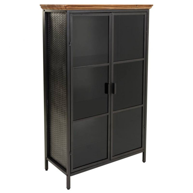 METAL, WOOD AND GLASS CABINET