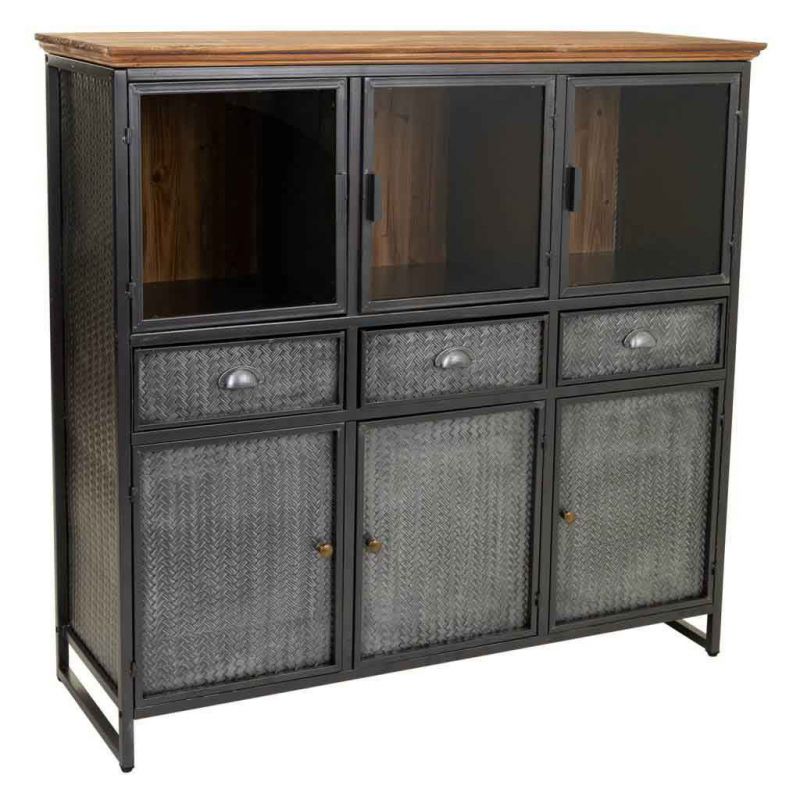 METAL, WOOD AND GLASS CABINET