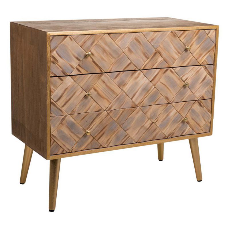 WOODEN CHEST WITH 3 DRAWERS