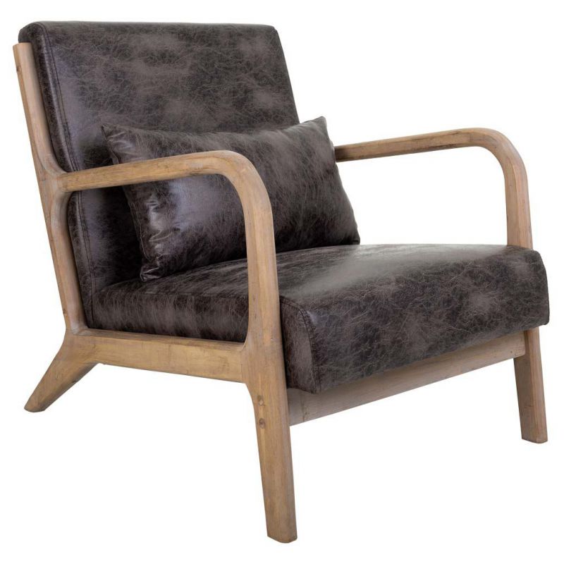 UPHOLSTERED WOODEN ARMCHAIR