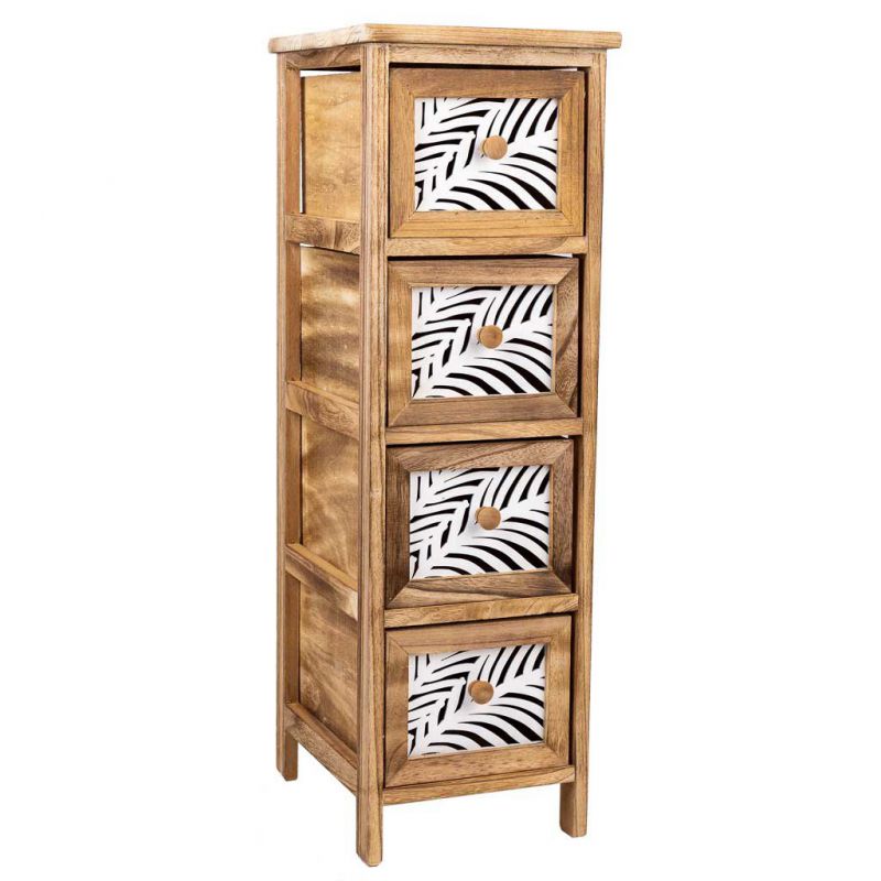 BROWN 4 DRAWERS WOODEN CABINET