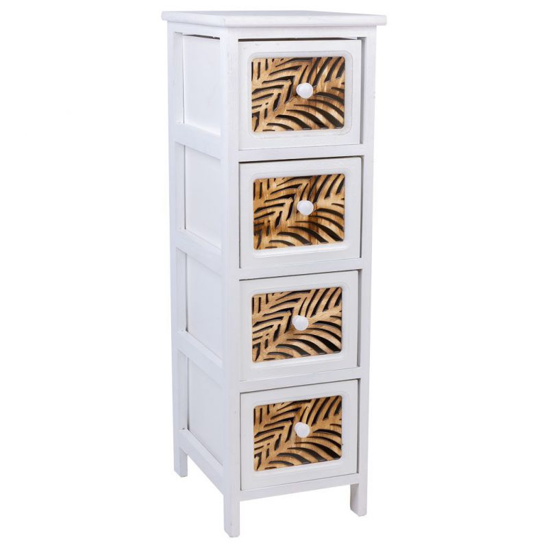 WHITE 4 DRAWERS WOODEN CABINET
