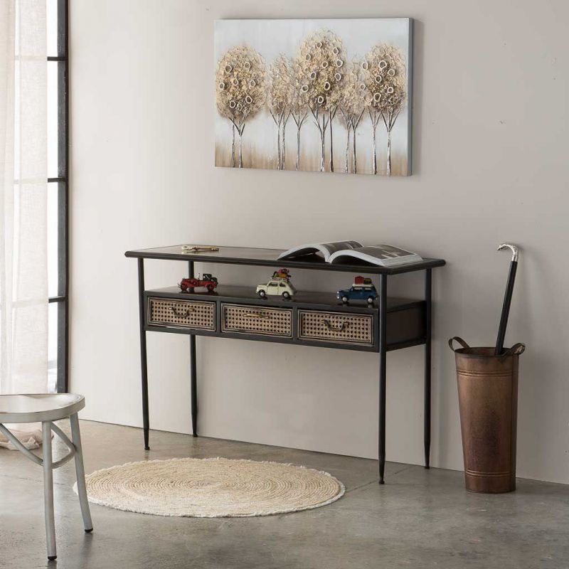 BROWN  METAL CONSOLE KD