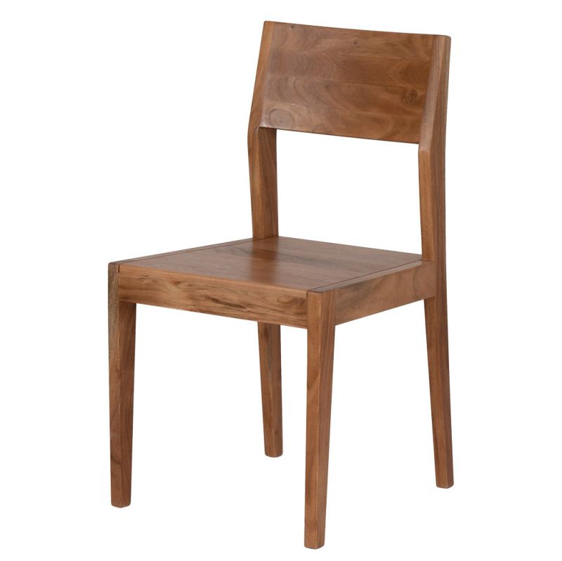 ACACIA WOOD DINING CHAIR WITH WALNUT FINISH