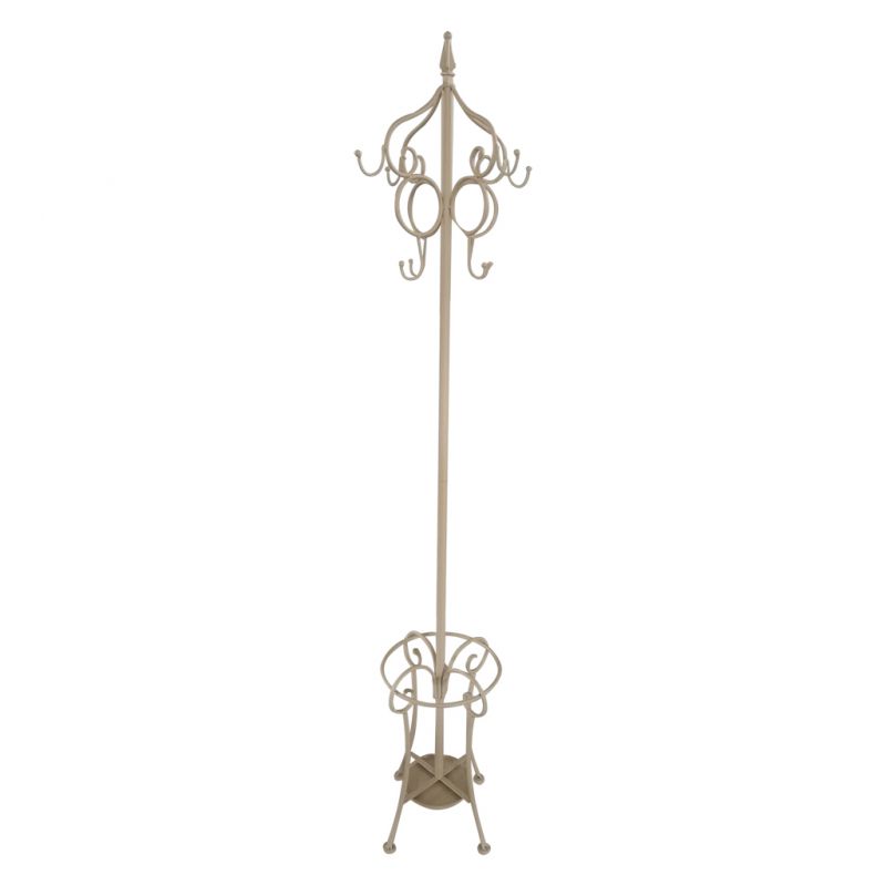 COAT RACK WITH WHITE FORGE UMBRELLA STAND