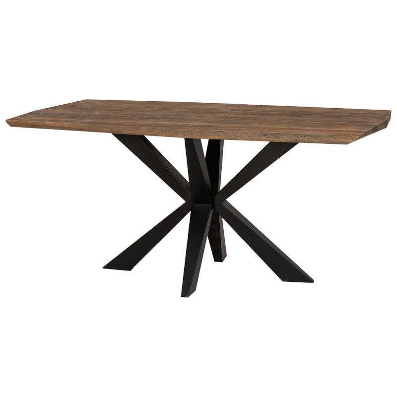 ACACIA WOOD CONICAL EDGE DINING TABLE WITH OLEUM OXIDE FINISH