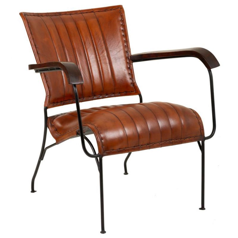 METAL AND LEATHER CHAIR