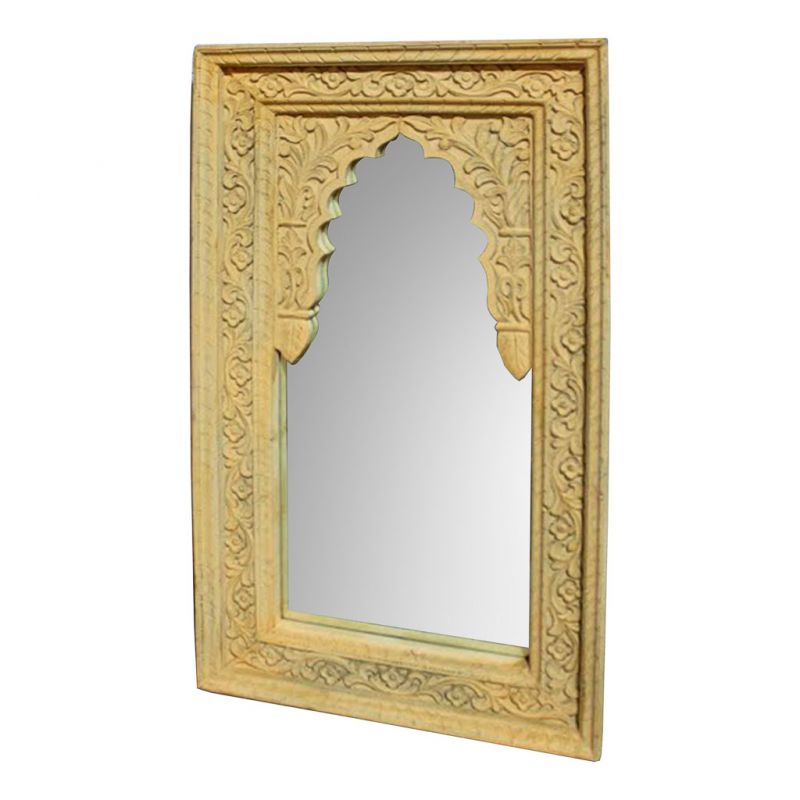WOODEN MIRROR WITH BROWN HANDMADE FINISH