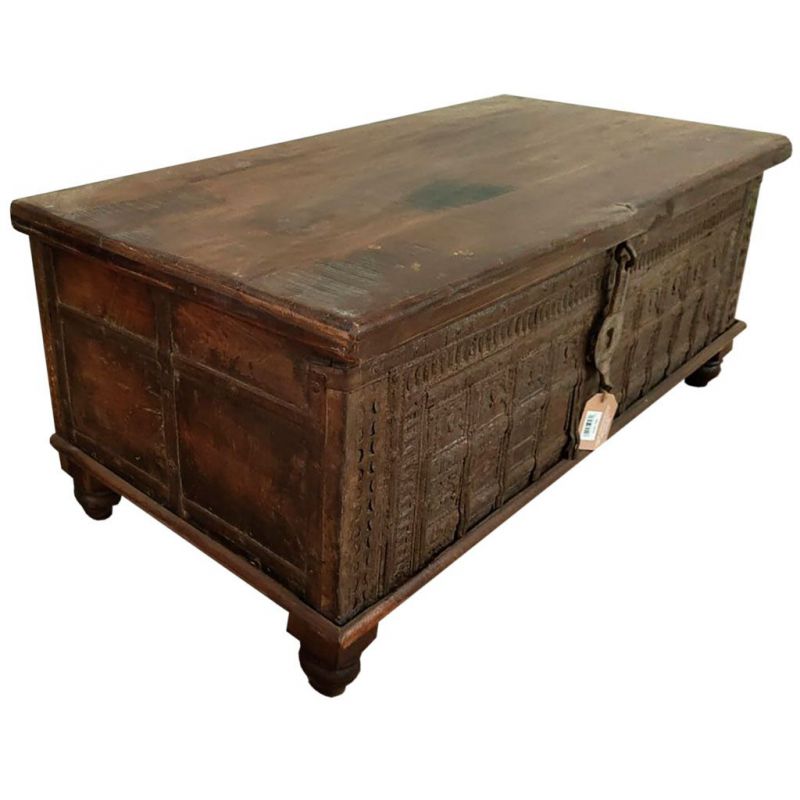 BROWN HANDMADE FINISHED TRUNK