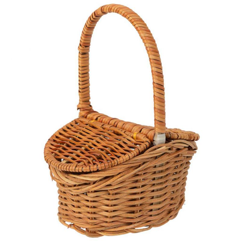 BROWN VEGETABLE MARROW OVAL BASKET WITH LID