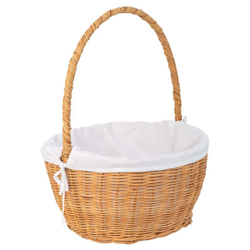 BROWN VEGETABLE MARROW ROUND BASKET WITH LINING