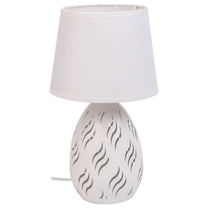 WHITE METAL TABLE LAMP
