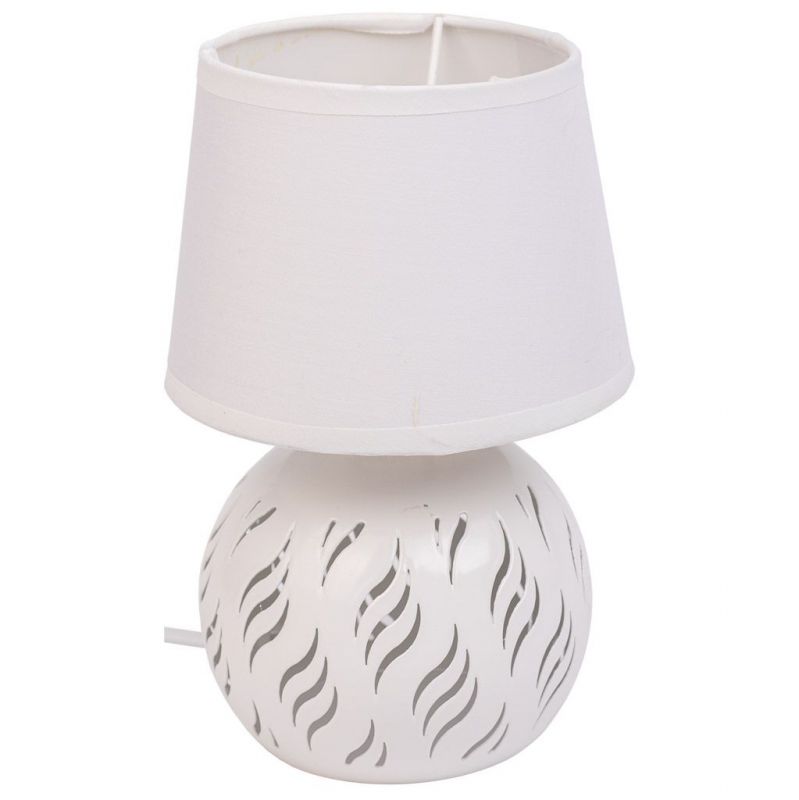 WHITE METAL TABLE LAMP