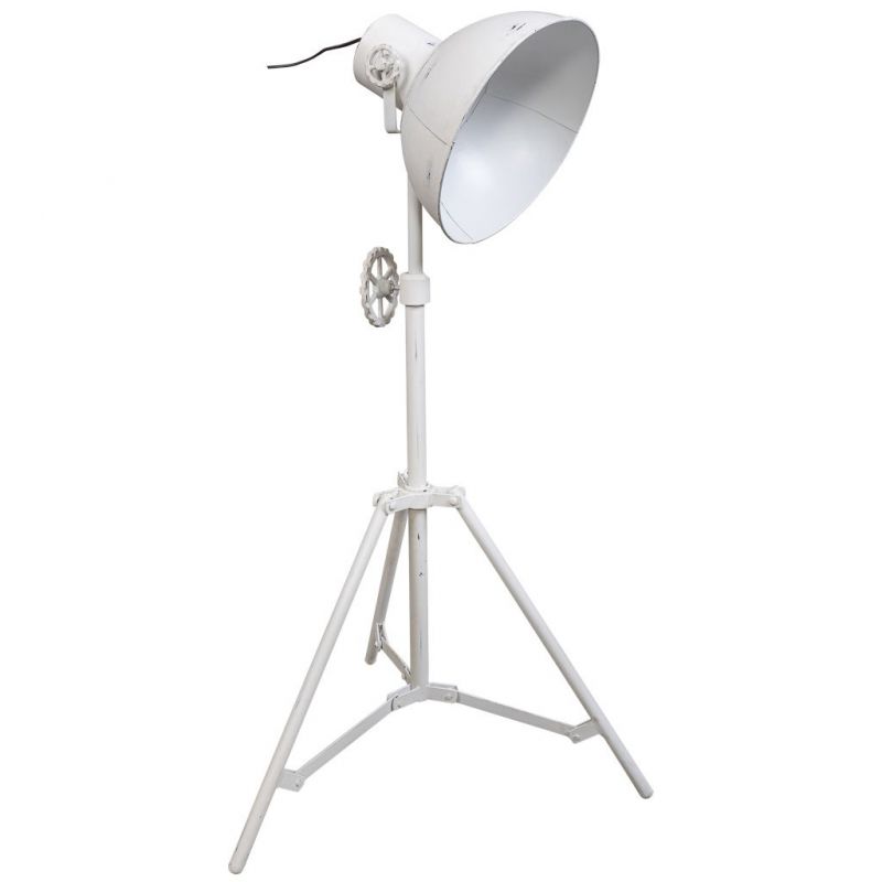 WHITE METAL FLOOR LAMP