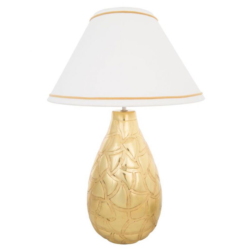 BRASS GOLD LAMP WITH SHADE