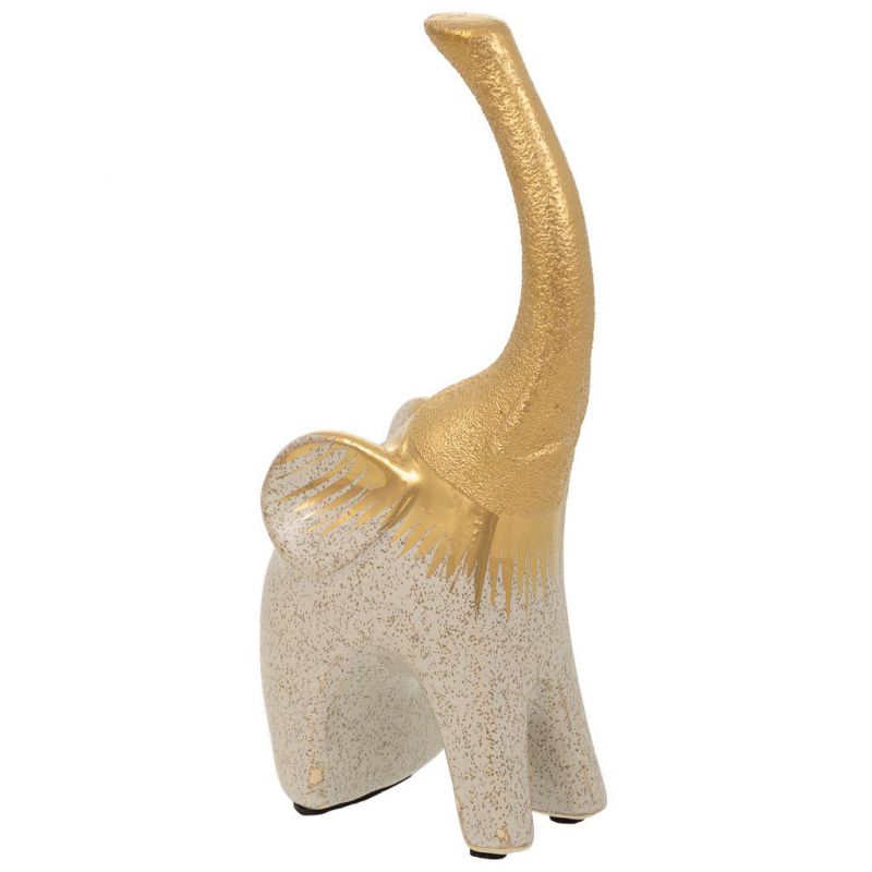 Elefante decoracion de ceramica oro