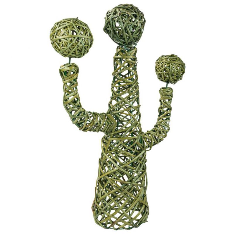 Cactus decoracion de mimbre verde