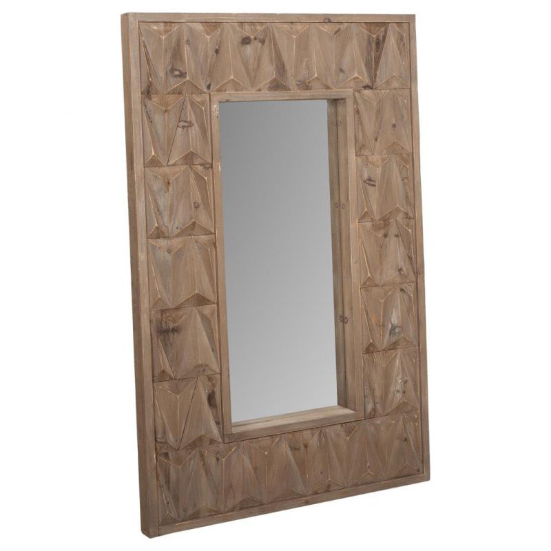 Espejo de madera acabado artesanal