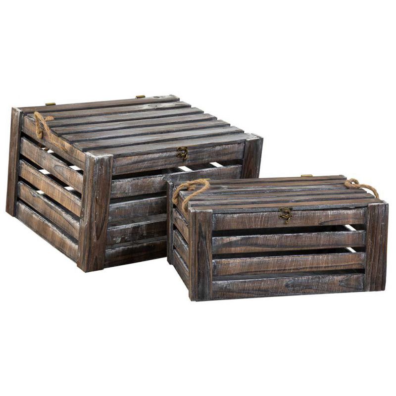 Cajas de madera set 2 pzas marron