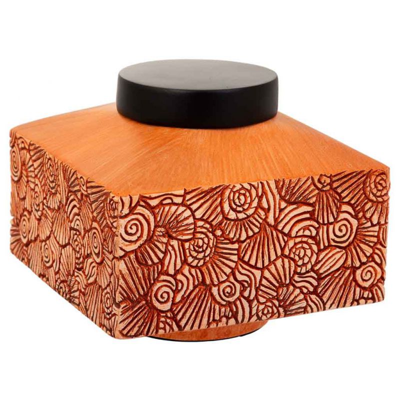 Caja decoracion de poliresina naranja