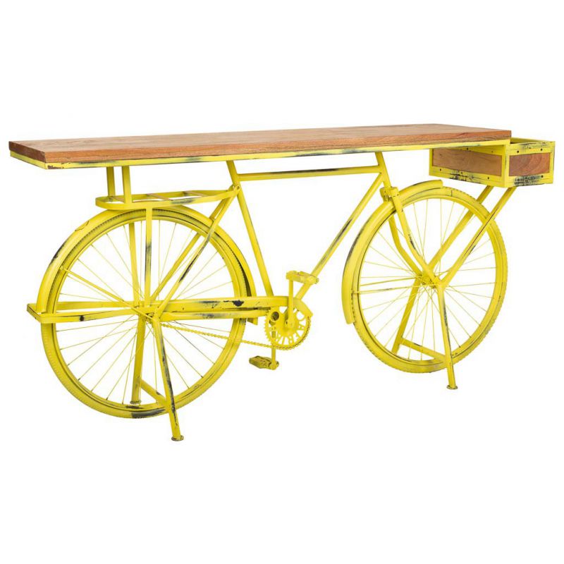 Recibidor bicicleta de madera y metal