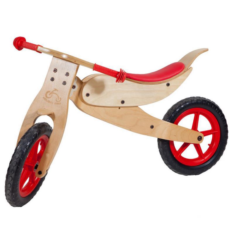 Kit bicicleta infantil madera comb. en nat. rojo
