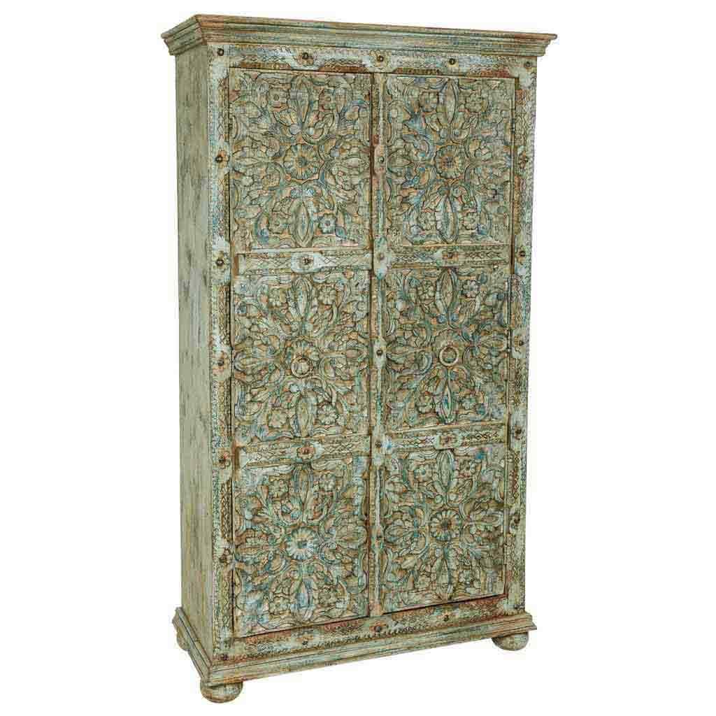 Armario de madera tallada acabado artesanal en Creaciones meng - Mueble